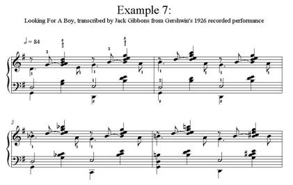 Gershwin Example 7: Looking For A Boy, transcribed by Jack Gibbons from Gershwin's 1926 recorded performance